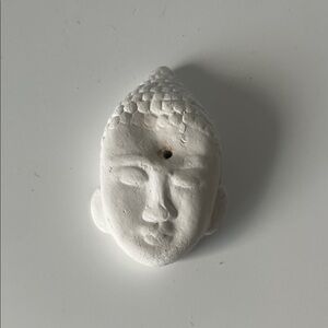 White Buddha Head incense burner Sculpture